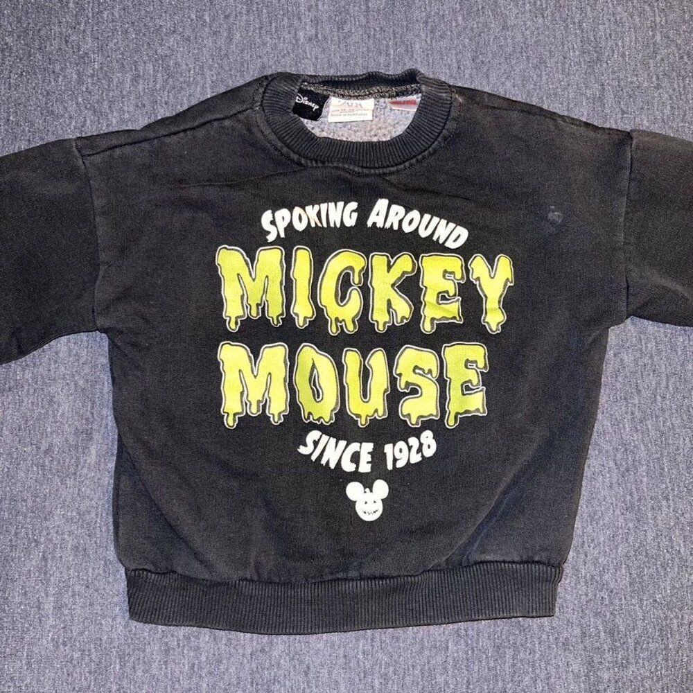 zara kids mickey halloween crewneck